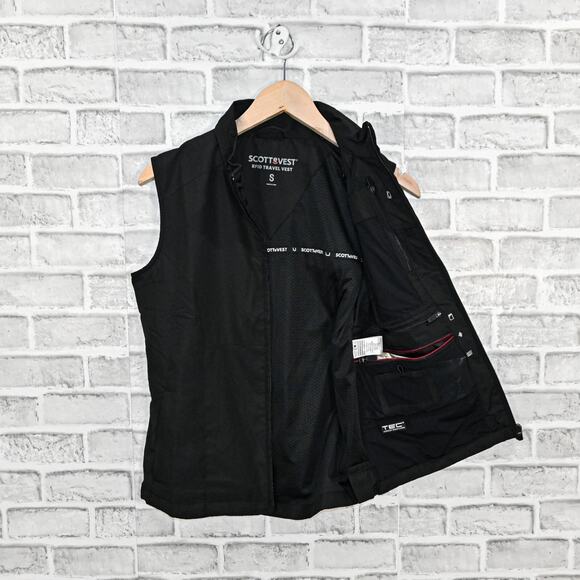 SCOTTeVEST Men's RFID Travest Vest TEC Multi pocket in black size Small - Picture 2 of 11